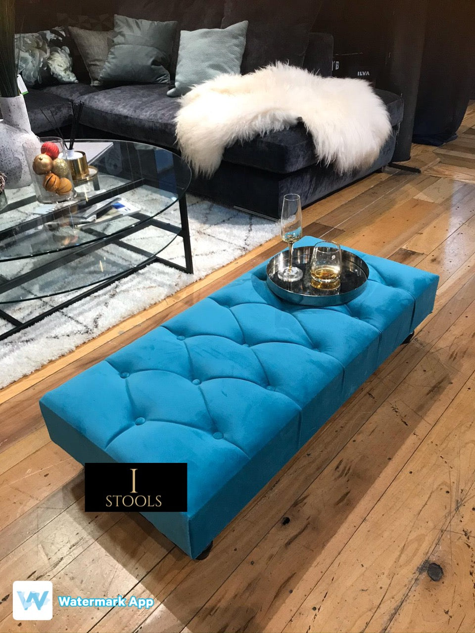 Non storage Chesterfield Footstool Bench, Pouffe footrest