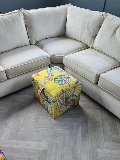 ZEN Small Plain Storage Box floral, Ottoman, deep Storage