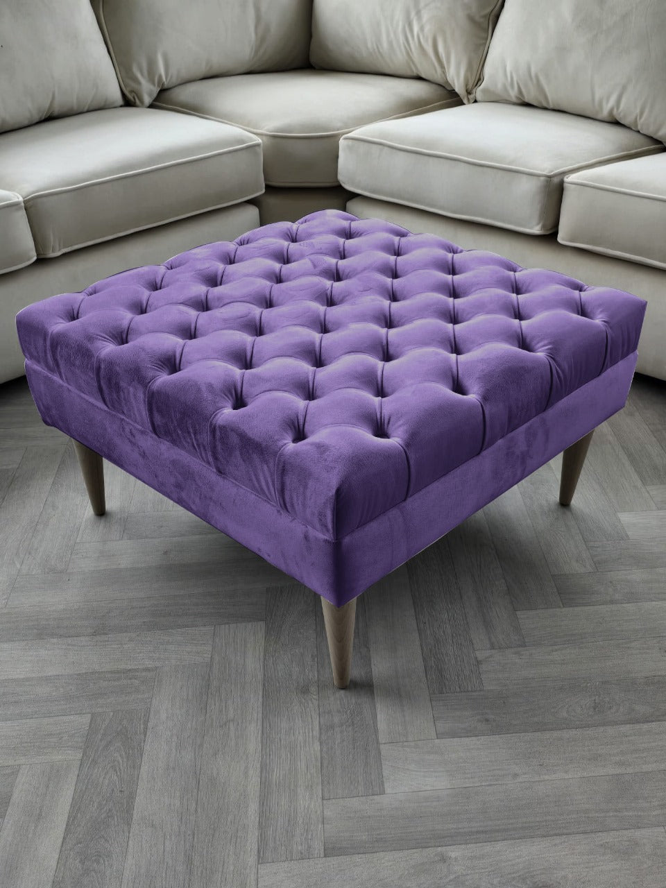 Premium lid Coffee Table Bench, non storage Chesterfield Footstool table