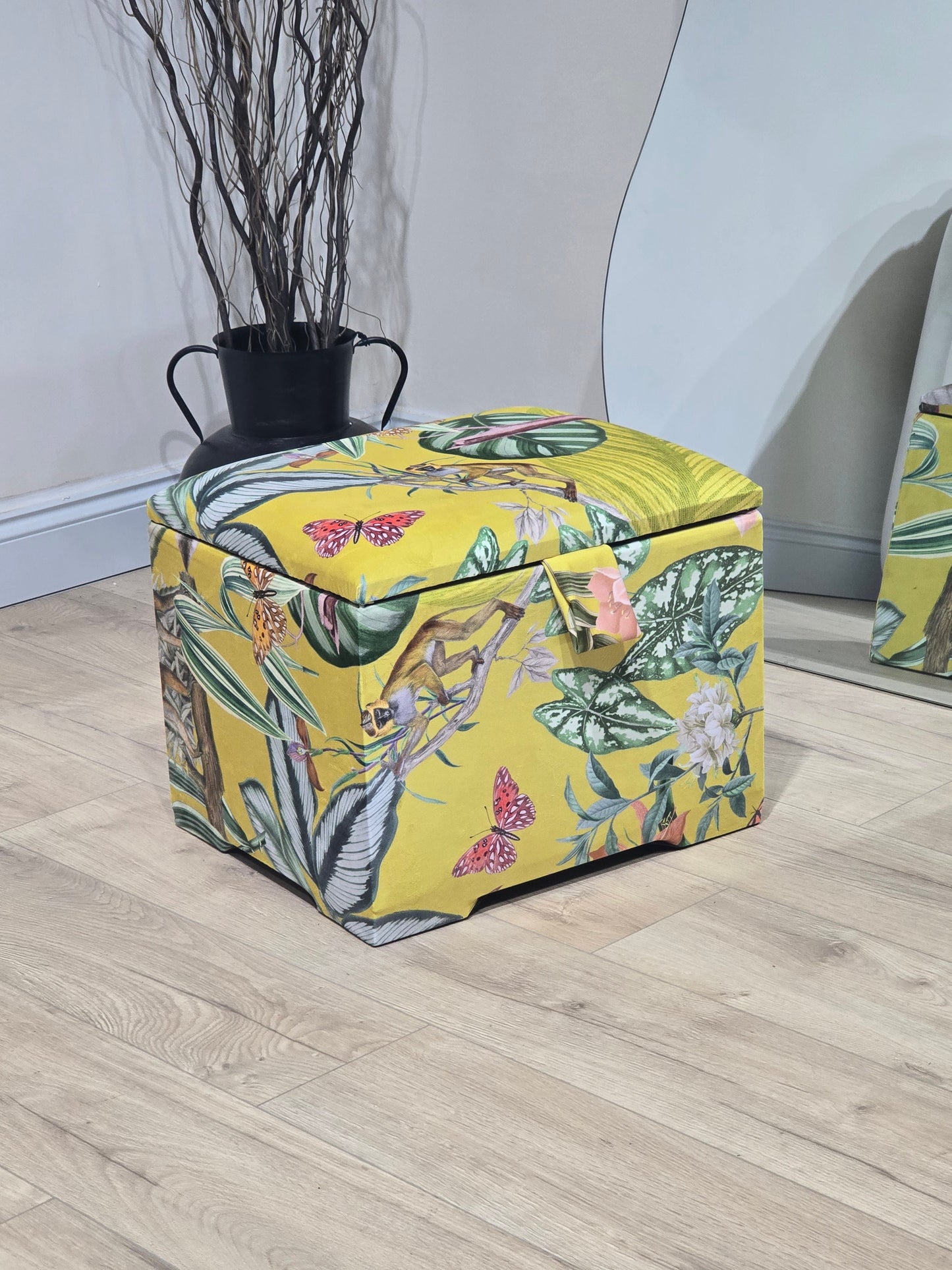 ZEN Small Plain Storage Box floral, Ottoman, deep Storage
