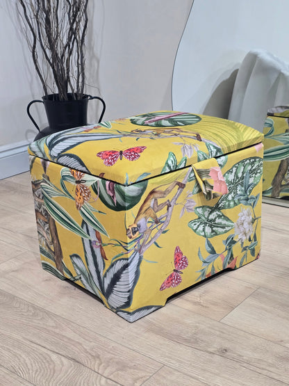 ZEN Small Plain Storage Box floral, Ottoman, deep Storage