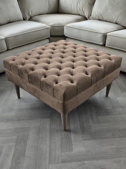 Premium lid Coffee Table Bench, non storage Chesterfield Footstool table