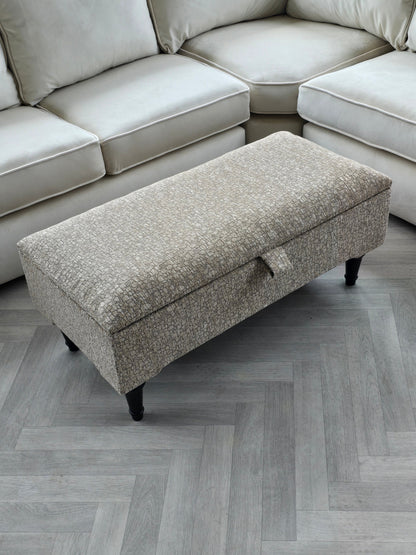 Animal print cream pattern coffee table storage Footstool Pouffe | seat bench
