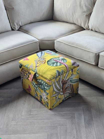 ZEN Small Plain Storage Box floral, Ottoman, deep Storage