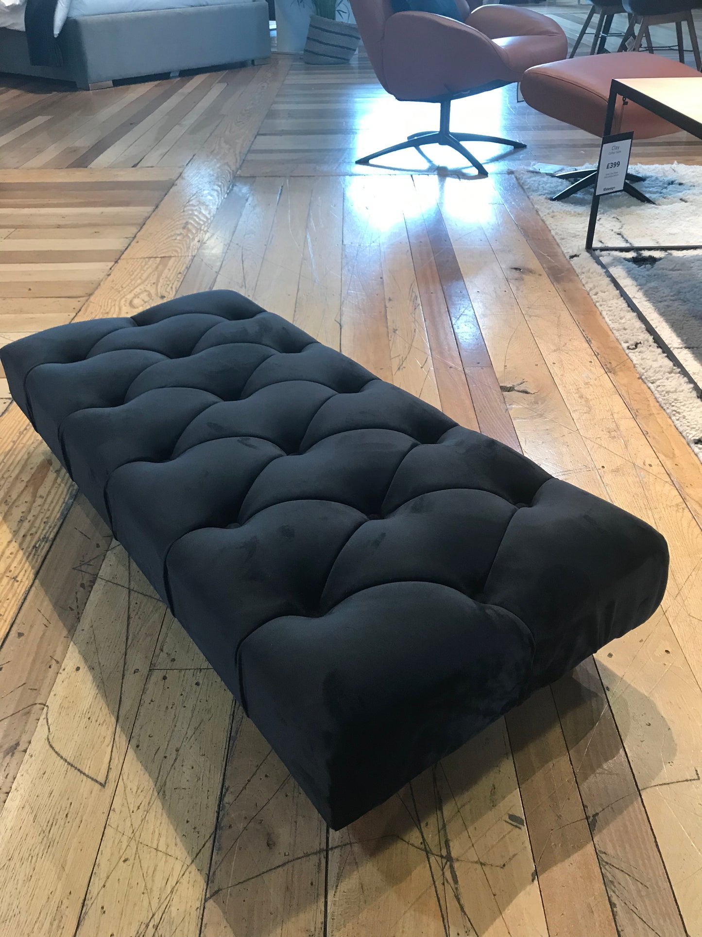 Non storage Chesterfield Footstool Bench, Pouffe footrest