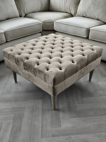 Premium lid Coffee Table Bench, non storage Chesterfield Footstool table