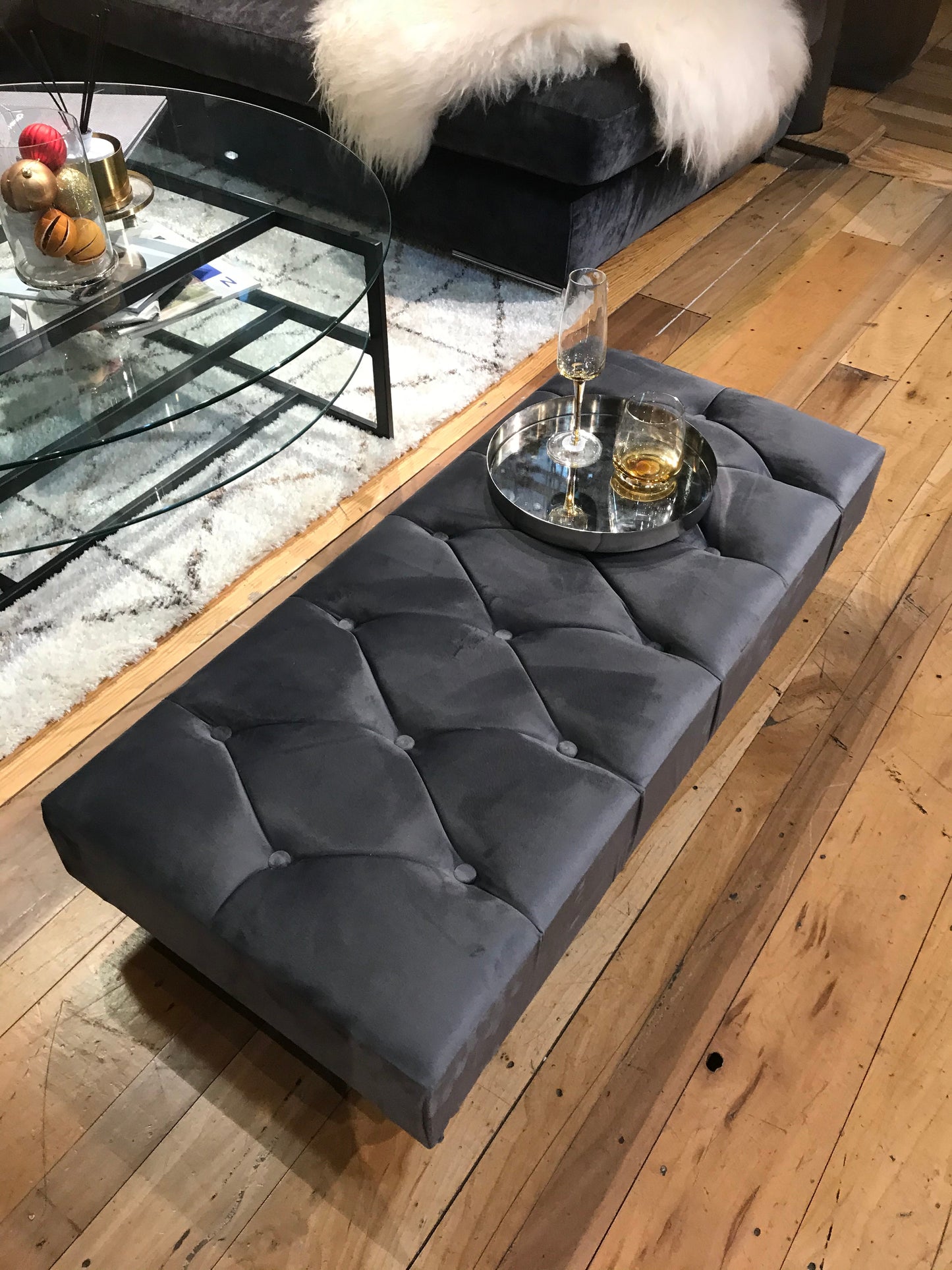 Non storage Chesterfield Footstool Bench, Pouffe footrest