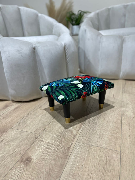 Small forrest floral footrest pouffe