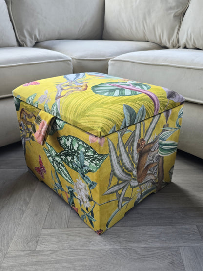 ZEN Small Plain Storage Box floral, Ottoman, deep Storage