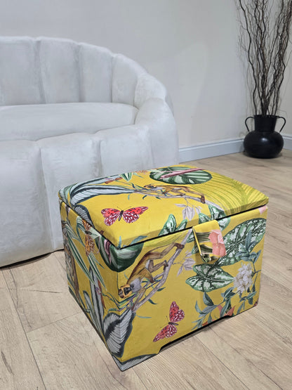 ZEN Small Plain Storage Box floral, Ottoman, deep Storage