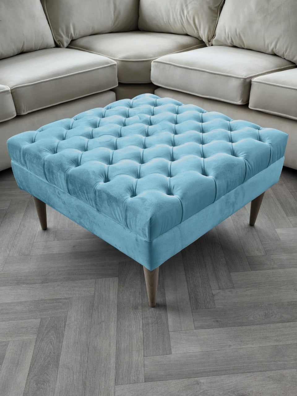 Premium lid Coffee Table Bench, non storage Chesterfield Footstool table